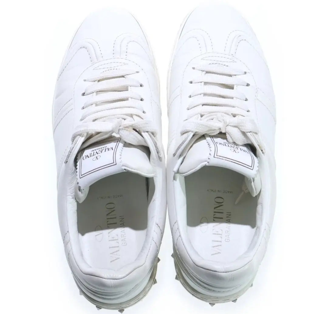 Valentino Garavani Size 37 Shoes White Size 37 Silver Spikes Garmentsplace