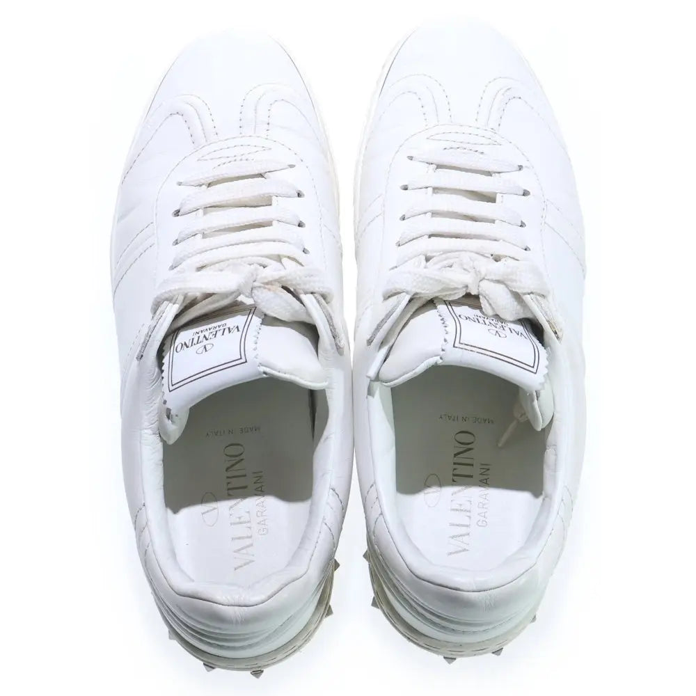 Valentino Garavani FlyCrew Rockstud GRADE B Sole Leather Low-Top Sneakers Women's White QY2S0A0 Garmentsplace