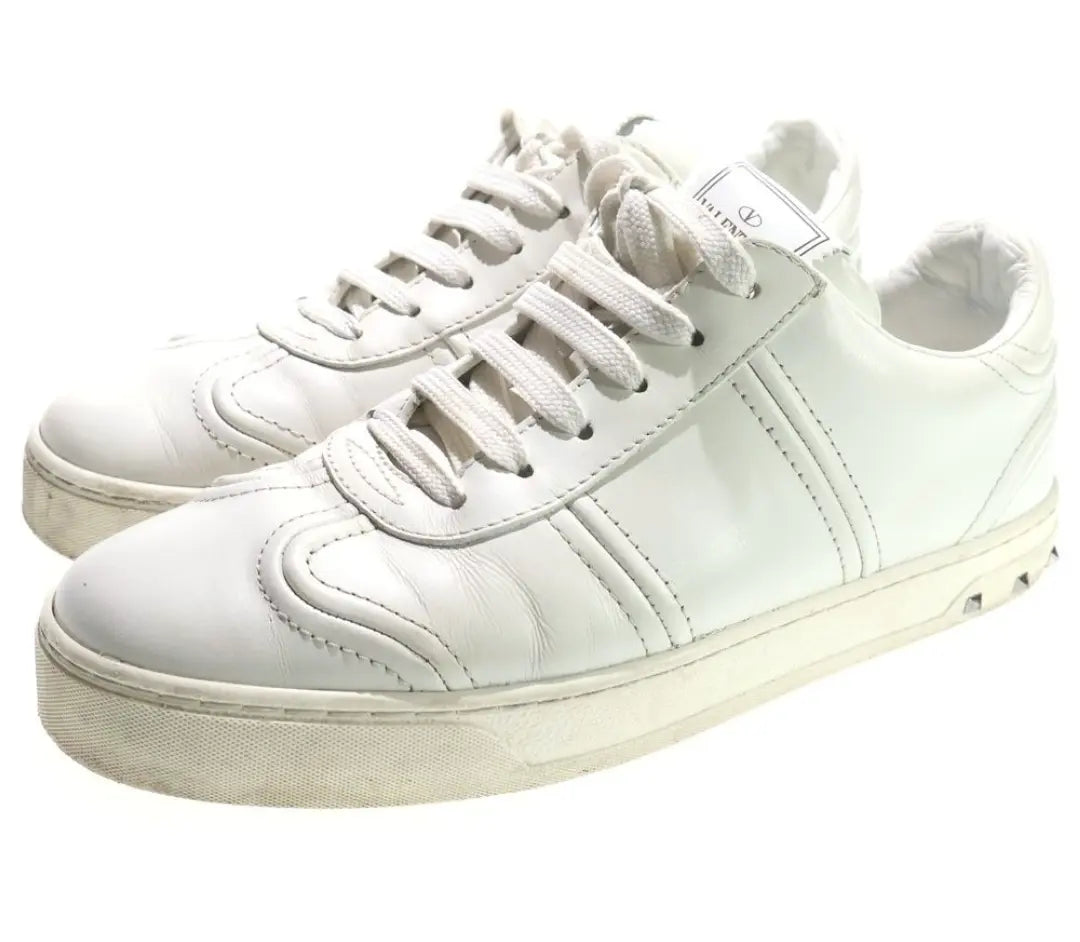 Valentino Garavani Size 37 Shoes White Size 37 Silver Spikes Garmentsplace